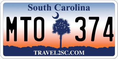 SC license plate MTO374