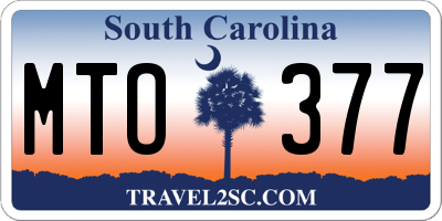 SC license plate MTO377