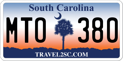 SC license plate MTO380