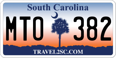 SC license plate MTO382