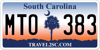 SC license plate MTO383