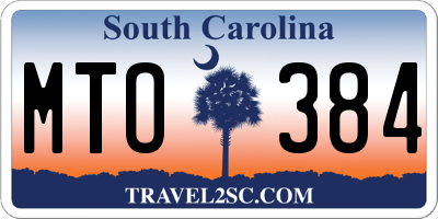SC license plate MTO384