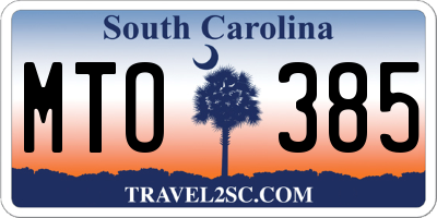SC license plate MTO385