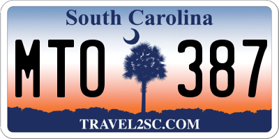 SC license plate MTO387