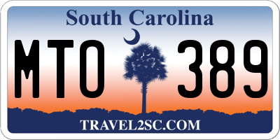 SC license plate MTO389
