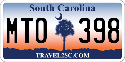 SC license plate MTO398