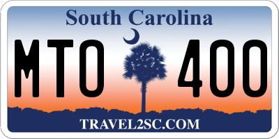 SC license plate MTO400