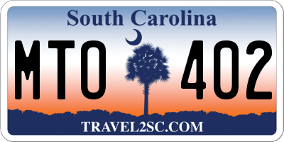 SC license plate MTO402