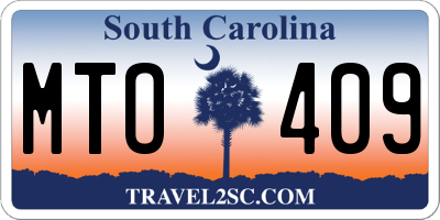 SC license plate MTO409