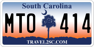 SC license plate MTO414