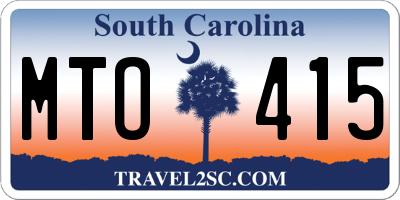 SC license plate MTO415