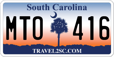 SC license plate MTO416