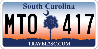 SC license plate MTO417