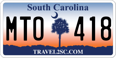 SC license plate MTO418