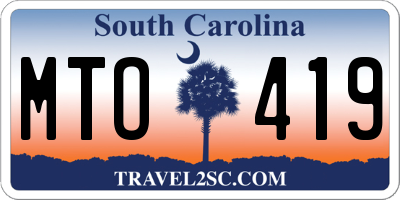 SC license plate MTO419