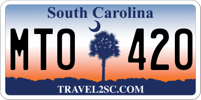SC license plate MTO420