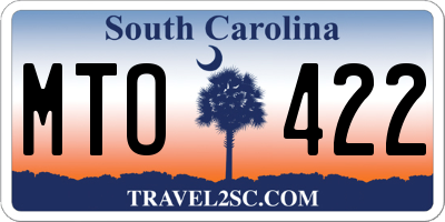 SC license plate MTO422