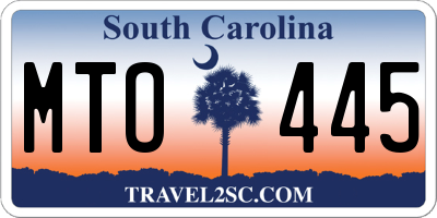 SC license plate MTO445