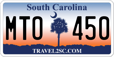 SC license plate MTO450