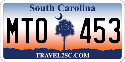 SC license plate MTO453