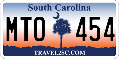 SC license plate MTO454