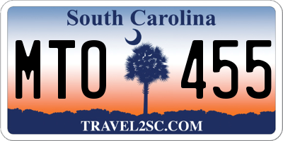 SC license plate MTO455