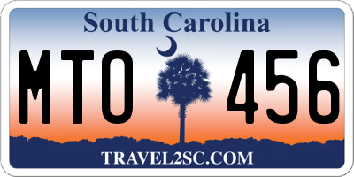 SC license plate MTO456