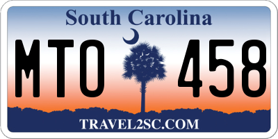 SC license plate MTO458