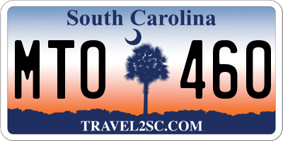 SC license plate MTO460