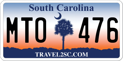 SC license plate MTO476