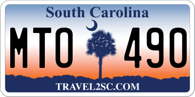 SC license plate MTO490