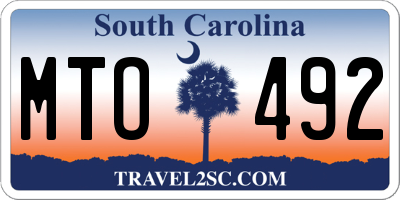SC license plate MTO492