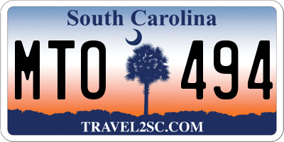 SC license plate MTO494