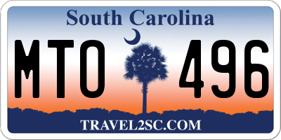 SC license plate MTO496