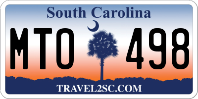 SC license plate MTO498