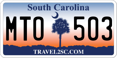 SC license plate MTO503