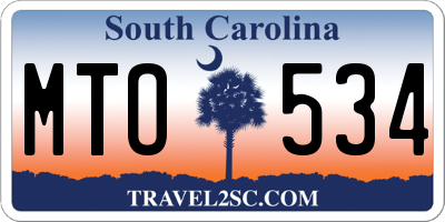 SC license plate MTO534