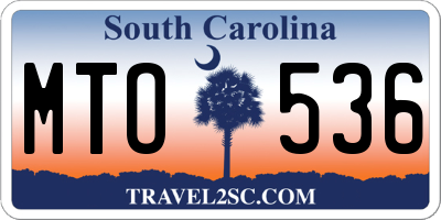 SC license plate MTO536