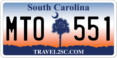 SC license plate MTO551