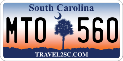 SC license plate MTO560