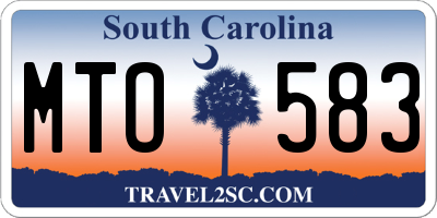 SC license plate MTO583