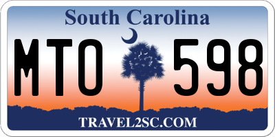 SC license plate MTO598
