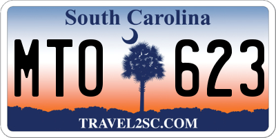 SC license plate MTO623