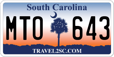 SC license plate MTO643