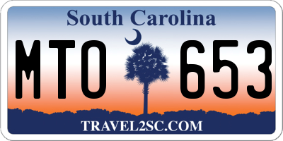 SC license plate MTO653