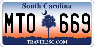 SC license plate MTO669