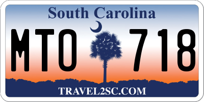 SC license plate MTO718