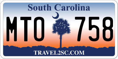 SC license plate MTO758
