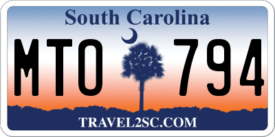 SC license plate MTO794