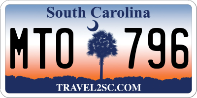 SC license plate MTO796